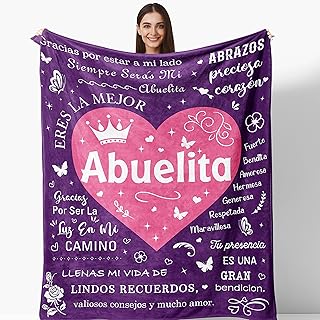 Henazin Henazin Grandma Gifts in Spanish, Mothers Day Birthday Gifts for Grandma, Abuela Gifts, Abuelita Blanket 50"X60", Best  - Image 1