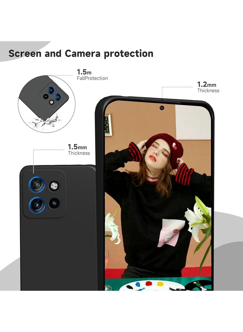 Case for Motorola Moto G75 Soft Silicone TPU Case Cover Matte Black Protective Rubber Slim Fit Drop Protection Designed for Moto G75 - Image 2