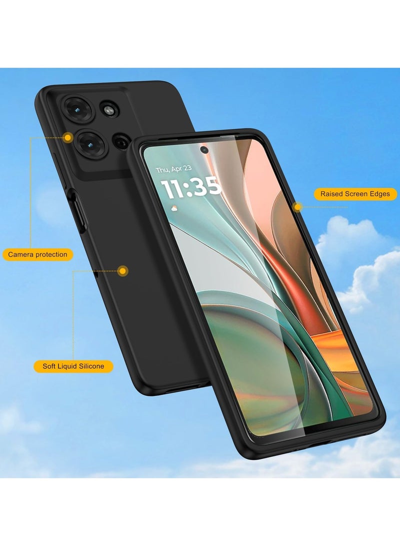 Case for Motorola Moto G75 Soft Silicone TPU Case Cover Matte Black Protective Rubber Slim Fit Drop Protection Designed for Moto G75 - Image 5
