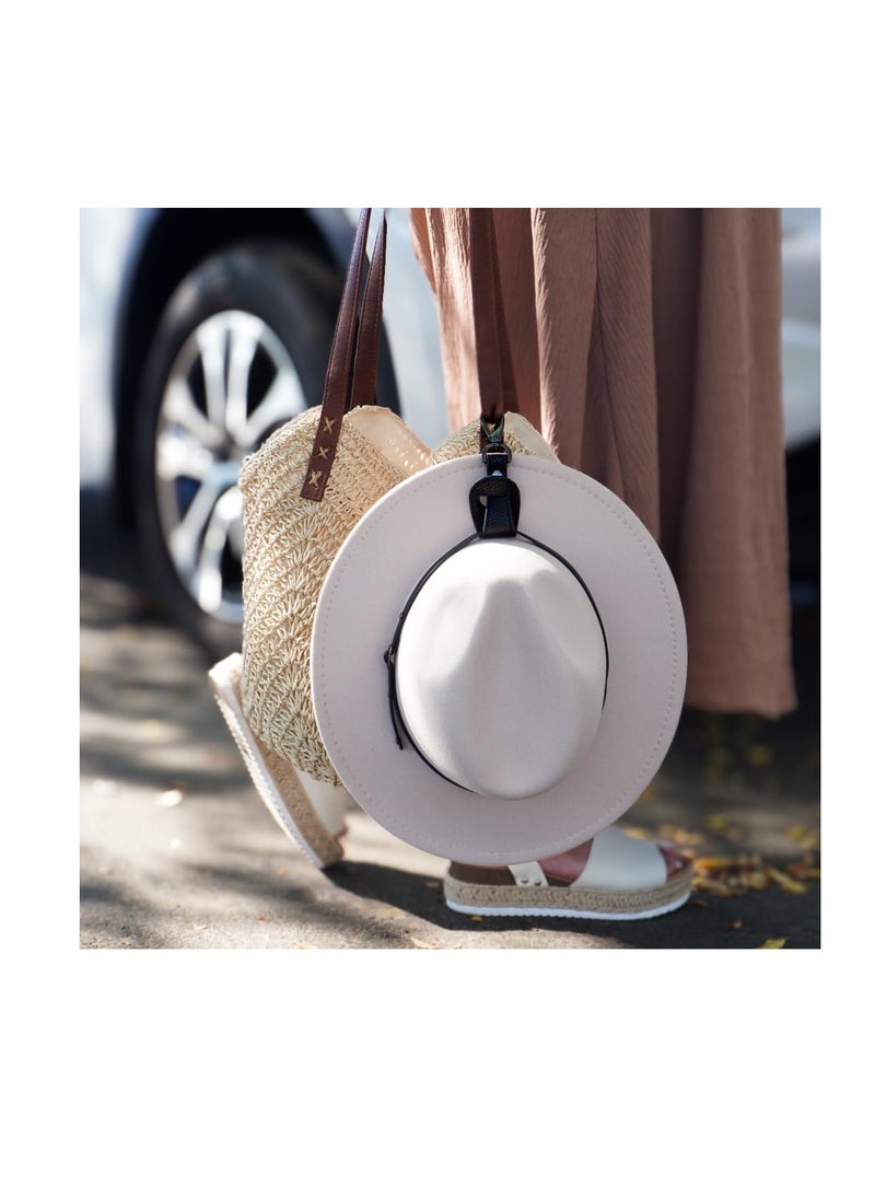 Excefore Hat Clip for Travel, 2 Pcs Elastic Hat Clip for Backpack, Bag and Purse, Hands-Free Clip-on Holder Strap, Hands-Free Bag Accessory for Baseball, Snapback, Ponytail Caps, Outdoor Travel Accessory  - Image 2