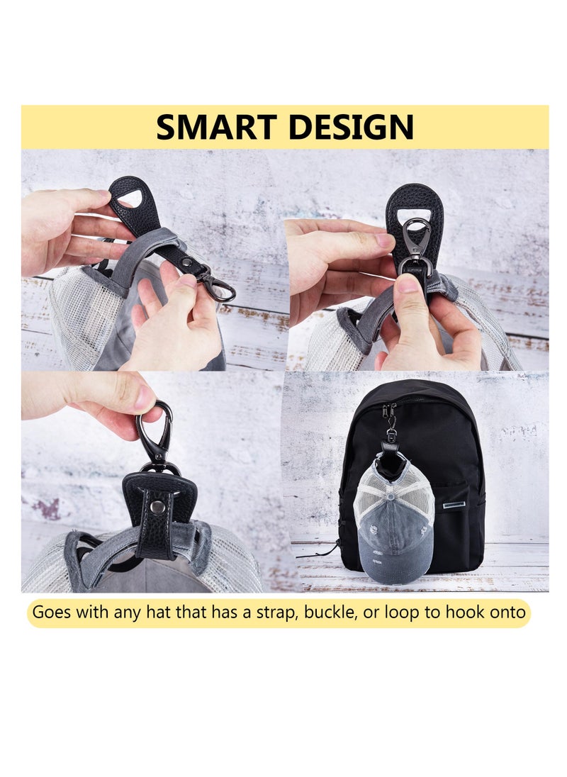Excefore Hat Clip for Travel, 2 Pcs Elastic Hat Clip for Backpack, Bag and Purse, Hands-Free Clip-on Holder Strap, Hands-Free Bag Accessory for Baseball, Snapback, Ponytail Caps, Outdoor Travel Accessory  - Image 4