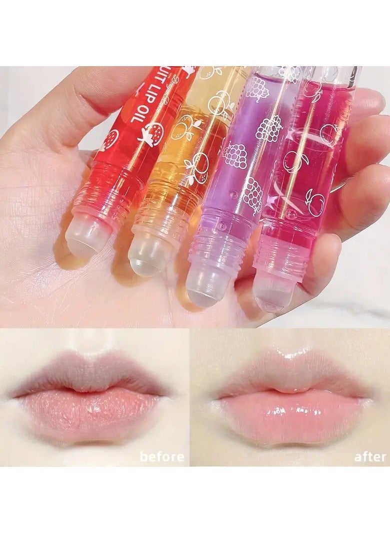 راني دراجون 4 قطع من زيت الشفاه المرطب الشفاف من كريستال جيلي، ملمع شفاه، مكياج، زيت توهج الشفاه، معزز ملون للشفاه، مكياج كوري، مستحضرات تجميل للعناية بالشفاه، هدايا عيد الحب - Image 2