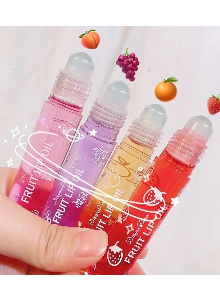 راني دراجون 4 قطع من زيت الشفاه المرطب الشفاف من كريستال جيلي، ملمع شفاه، مكياج، زيت توهج الشفاه، معزز ملون للشفاه، مكياج كوري، مستحضرات تجميل للعناية بالشفاه، هدايا عيد الحب - Image 1