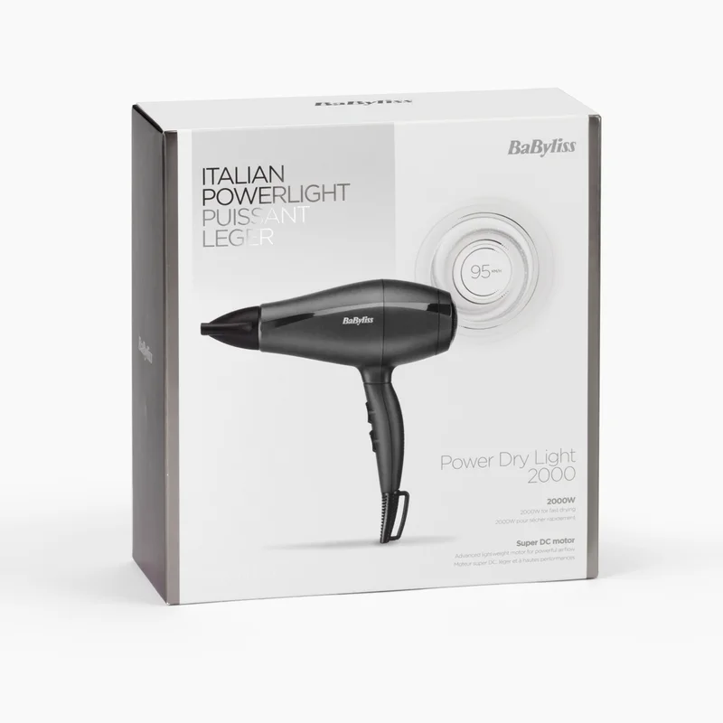 babyliss Italian-made Hairdryer| 2000w Performance With High Torque Motor | Adjustable Speed Settings & Lightweight & Portable | Professional-grade Results With Italian Made Quality| 5910SDE