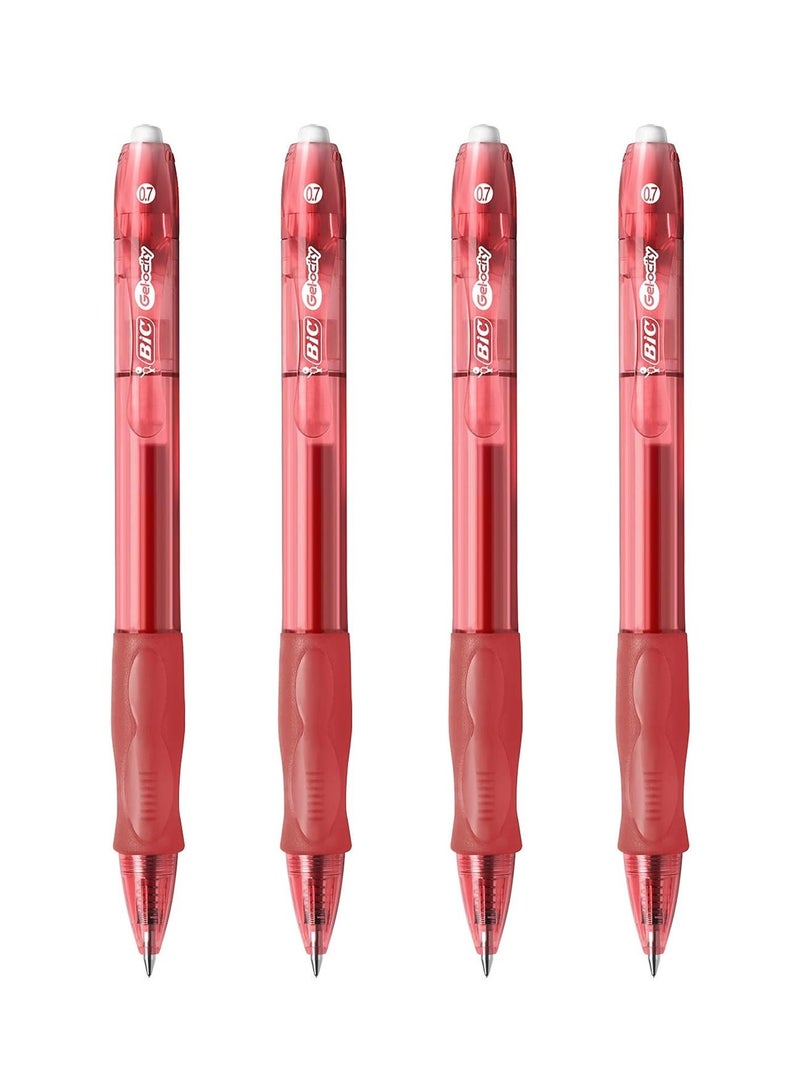 Bic 4-Piece Gelocity Gel Ink Pen 0.7mm Tip Red Ink - Image 1