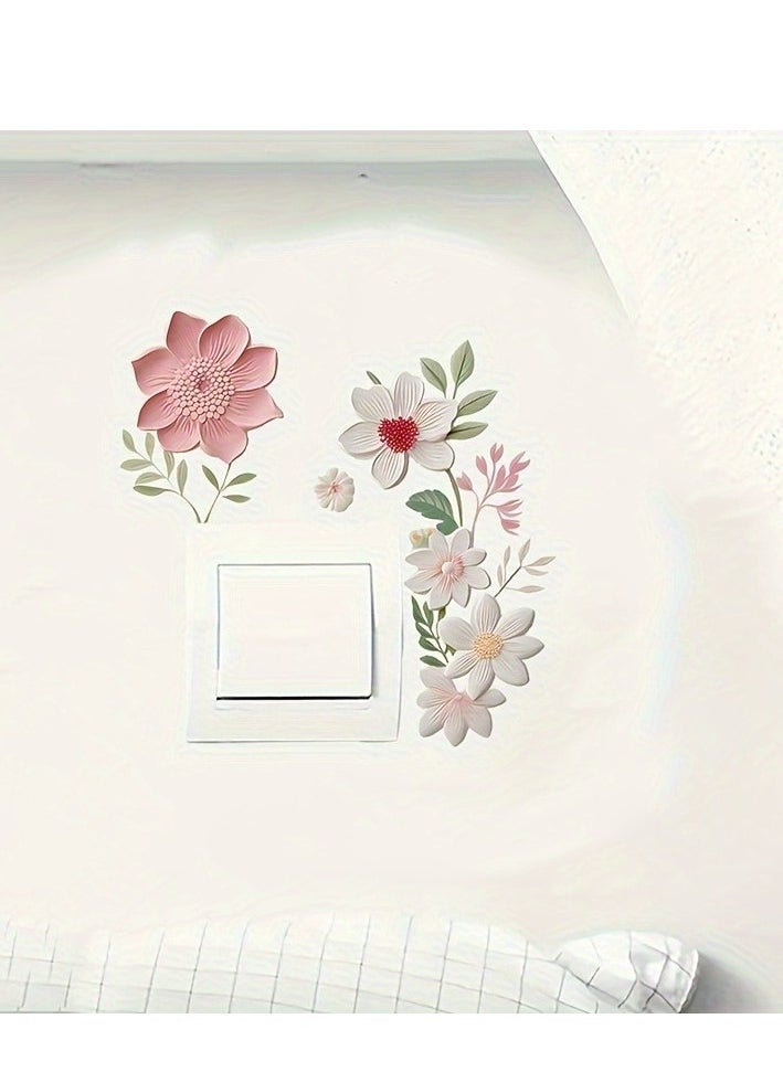 Generic 1pc cartoon pvc socket decal, flower mural for entrance, porch, living room, bedroom, office, dormitory, wall decoration, good home choice, home decoration  - Image 2