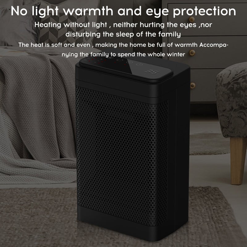 Electric Heater Desktop Mini PTC Heater Household Fast Heating Silent Heater Touch Button Remote Control Shaking Head - Image 2