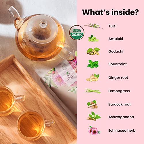 Gardenika Organic Immune Loose Leaf Tea, Herbal, Caffeine Free Leaves, Ayurvedic, KSA Kosher – 4 oz (1 Pack) - Image 2