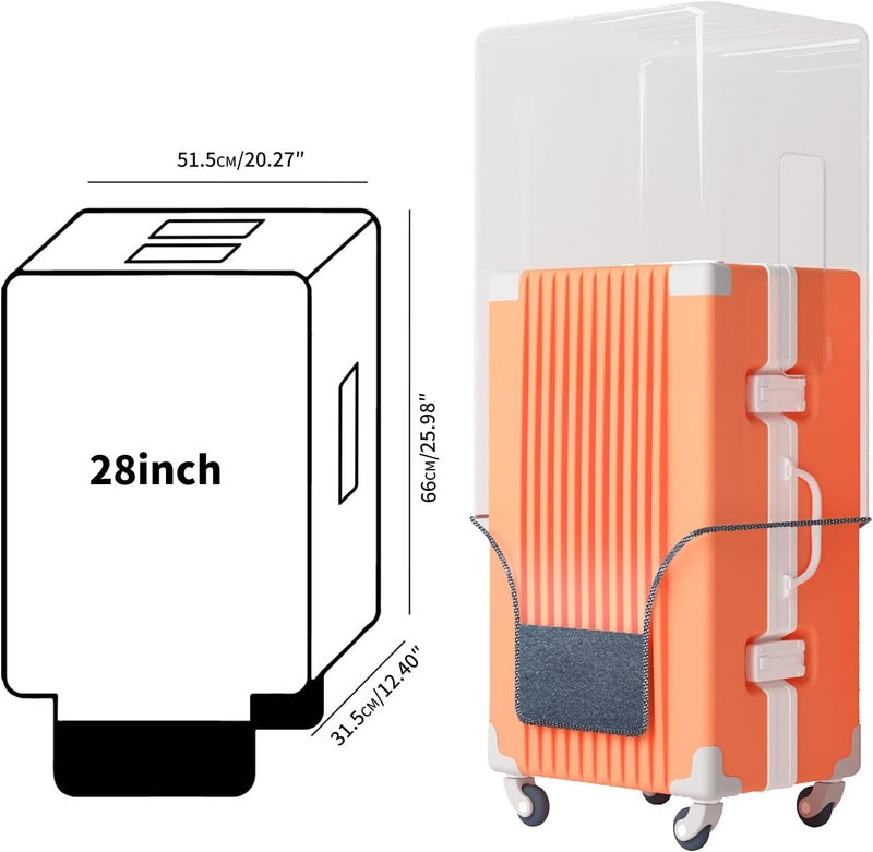 Esholife Clear PVC Luggage Cover Protectors 24 Inch Suitcase Cover for Suitcase TSA Approved 22-25Inch (22.44''H x 16.14''L x 11.41''W) - Image 2