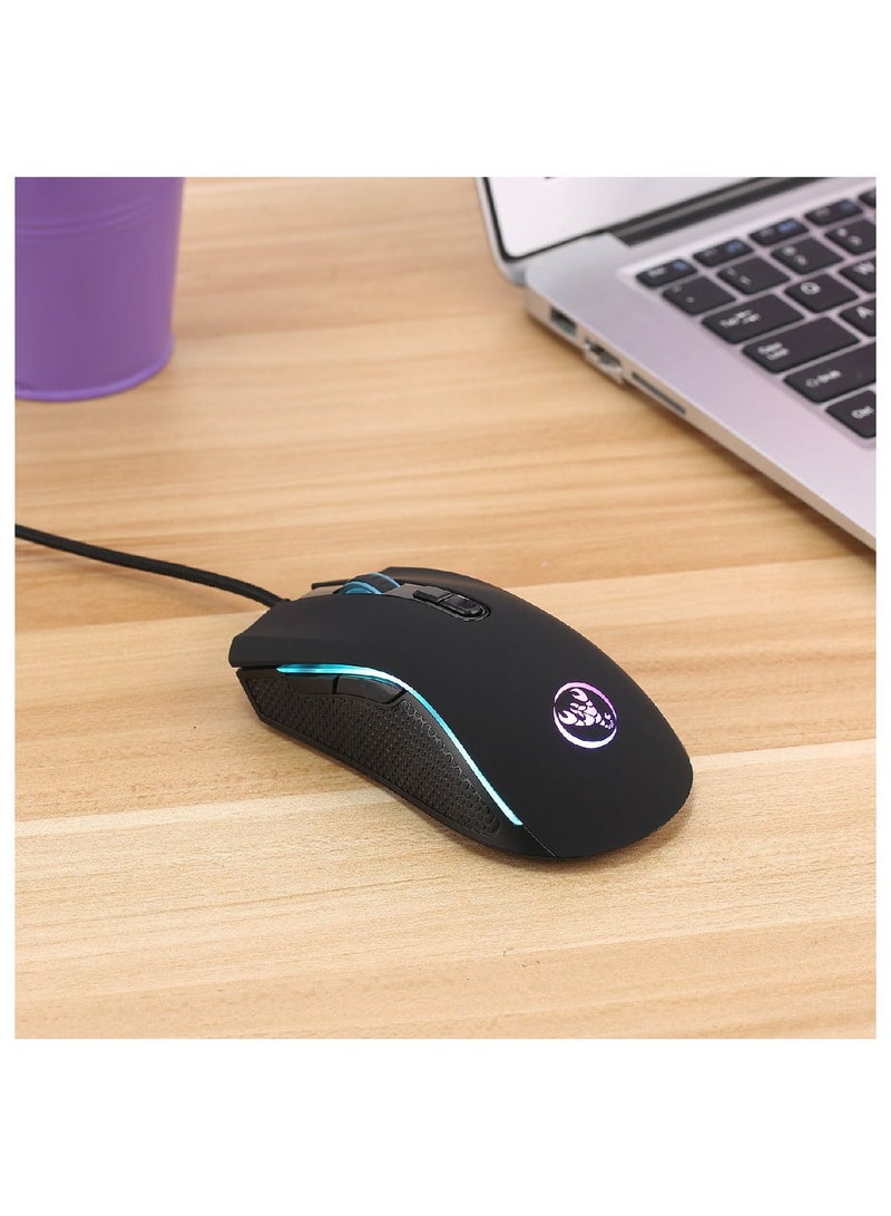 HXSJ ماوس ألعاب سلكي A869 مع أضواء - Image 4