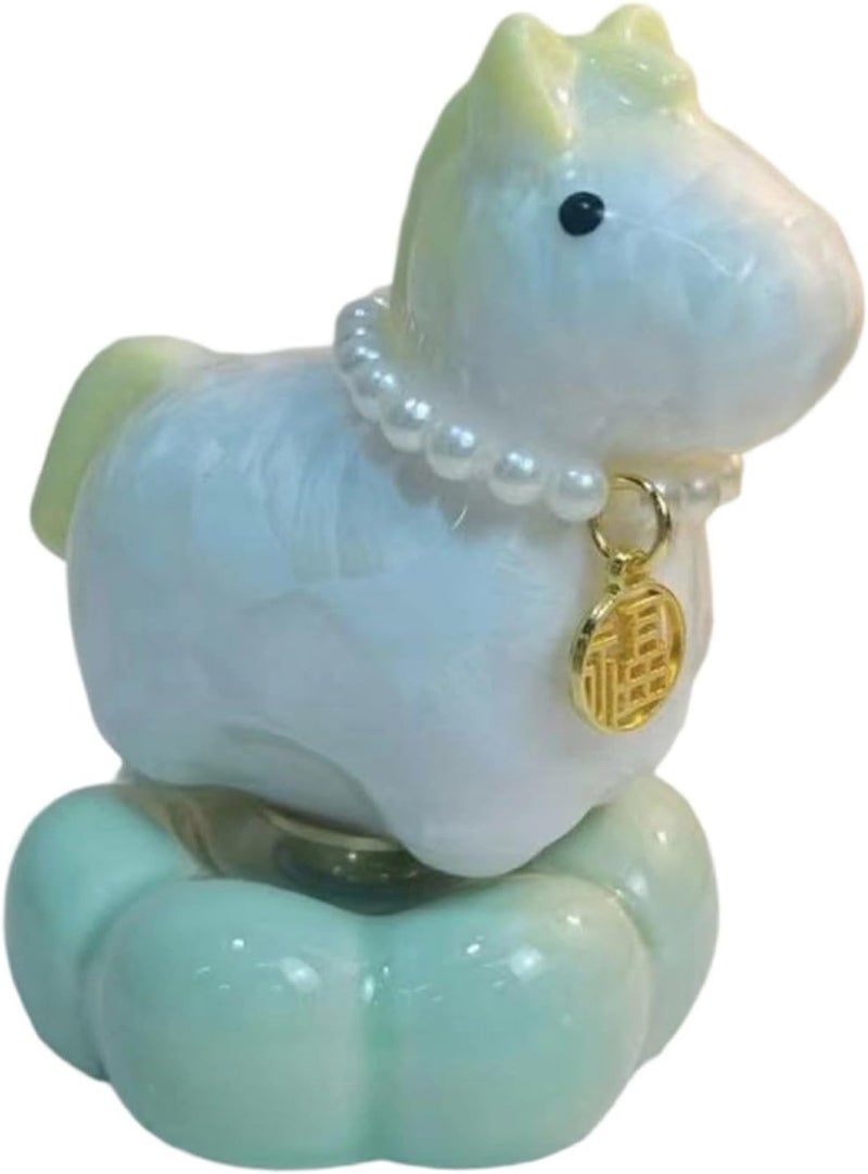 Rotating Ceramic Horse Sculpture Charm Chinese New Year Home Decor Horse Statues Home Decors - Image 1