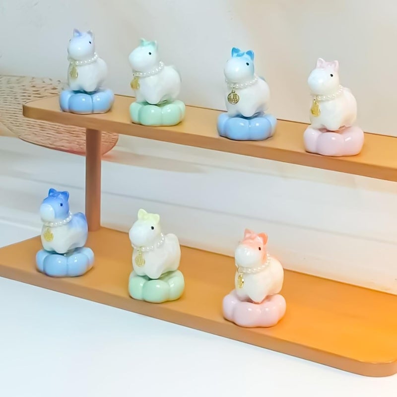 Rotating Ceramic Horse Sculpture Charm Chinese New Year Home Decor Horse Statues Home Decors - Image 4