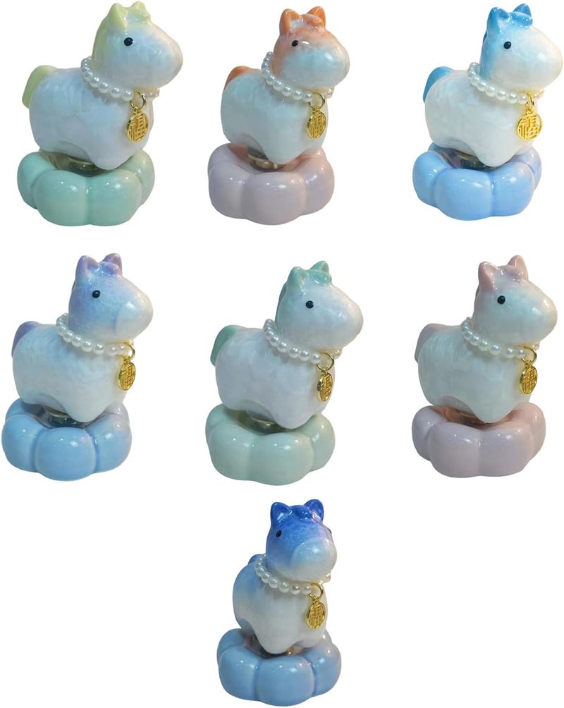 Rotating Ceramic Horse Sculpture Charm Chinese New Year Home Decor Horse Statues Home Decors - Image 3