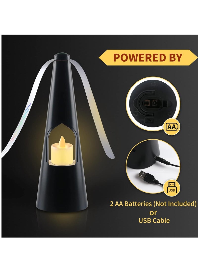 SYOSI Fly Fans for Tables Fans for Outdoor Table and Tabletop Fans with LED Tea Lights for Decorations Lightweight Odor Free Fly Repellent Fan Keep Flies Away from Your Food Enjoy Outdoor Meal Black - Image 4