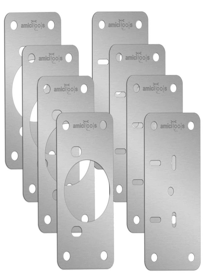 amiciTools Hinge Repair Plate Kit | Stainless Steel Door Hinge Reinforcement | Fix Loose Cabinet Hinges Quickly | 8 Pcs with Screws - Image 1