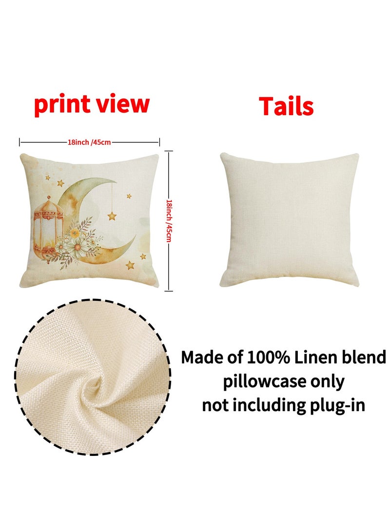 4Pcs Moon Pillow Covers, Festival Atmosphere Print Cushion Cases for Sofa Living Room Chair - Image 4