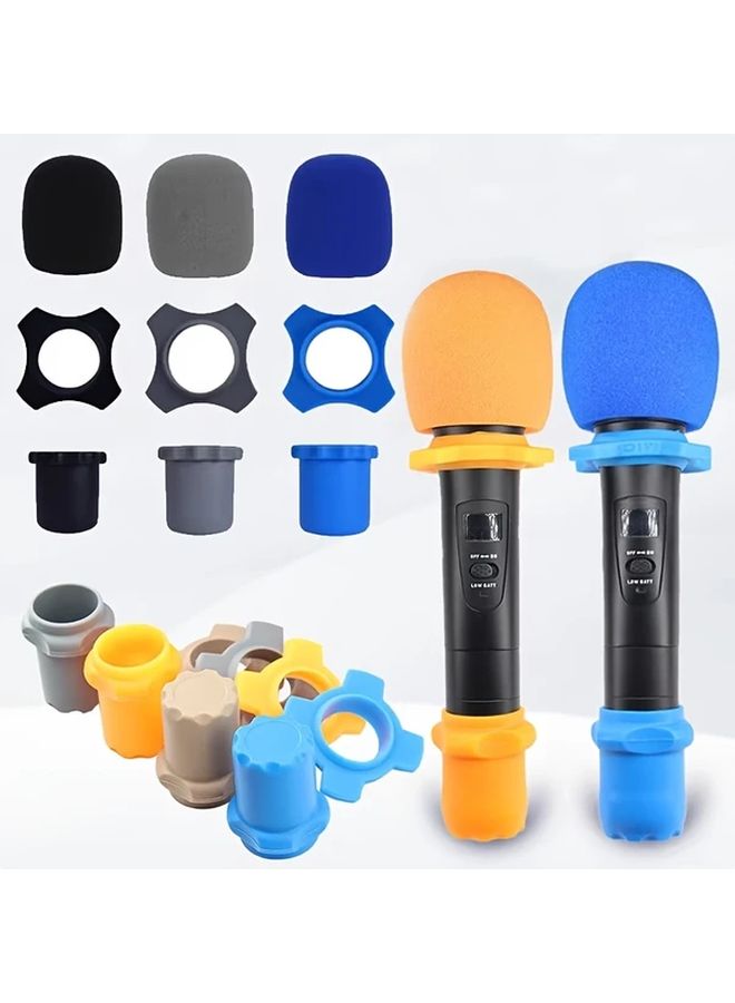 Grey Microphone Cover Anti Slip Shockproof Spray Guard Vibration Dampening KTV Accessory - Image 1