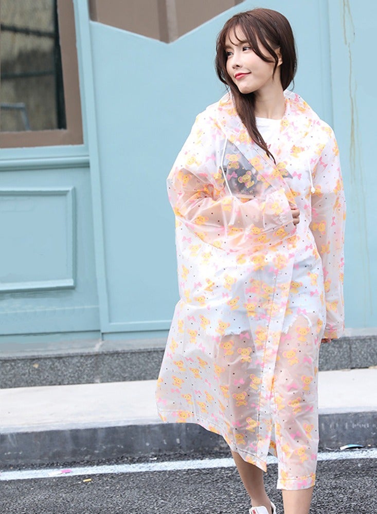 SYOSI Rain Ponchos Raincoat EVA Waterproof Portable Rain Jacket Coats Camping Hiking Outerwear Reusable With Hoods and Open Sleeves for Adults Men Women - Image 1