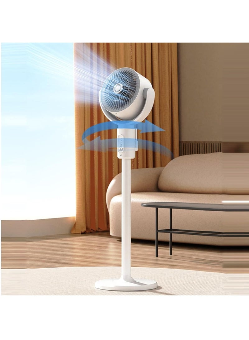 Macon Standing Smart Fans, 360 Circulation Quiet Powerful Floor Fan, Adjustable Height, Remote Control,For Bedroom Home Office White - Image 1