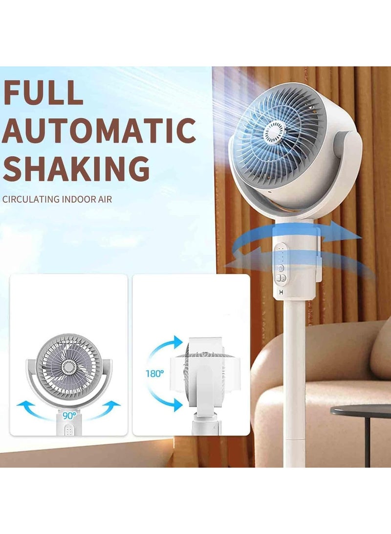 Macon Standing Smart Fans, 360 Circulation Quiet Powerful Floor Fan, Adjustable Height, Remote Control,For Bedroom Home Office White - Image 3