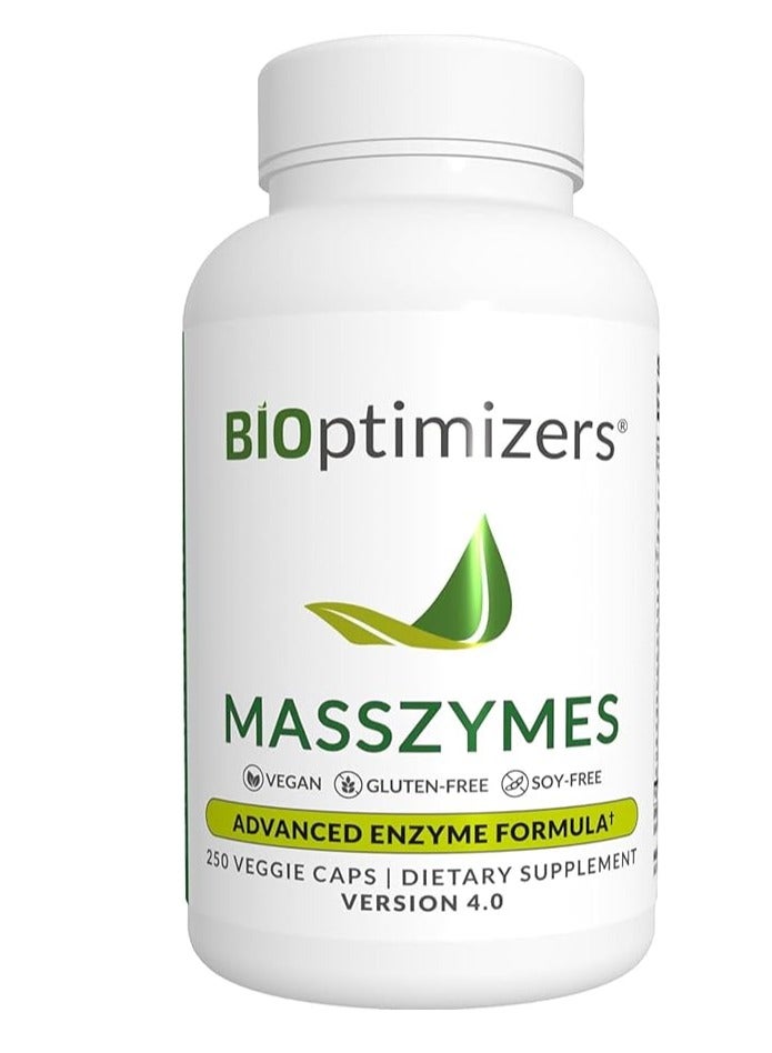 BiOptimizers MassZymes Bloating Relief for Men and Women 250 Capsules