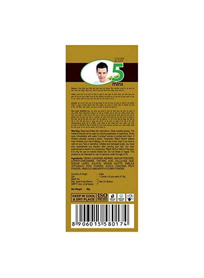 Nisha صبغة شعر سوداء قائمة على الحناء | صبغة شعر سوداء للرجال والنساء 5 دقائق لون سريع 100% تغطية للشعر | صبغة شعر سوداء خالية من الأمونيا 6 أكياس 10 جرام لكل منها - Image 5