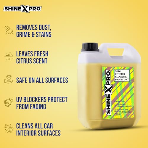 ShineXPro Car Interior Cleaner and Protectant - Car Interior Cleaning safe as a Car Dashboard Cleaner, Car Seat Cleaner & All Interior Surfaces - Infused UV Blockers Protect from Fading - Citrus Scent - Image 3
