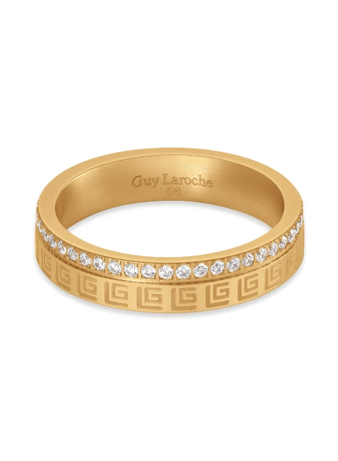 Guy Laroche Audrey Gold-Plated Ring with Crystals – Size 56