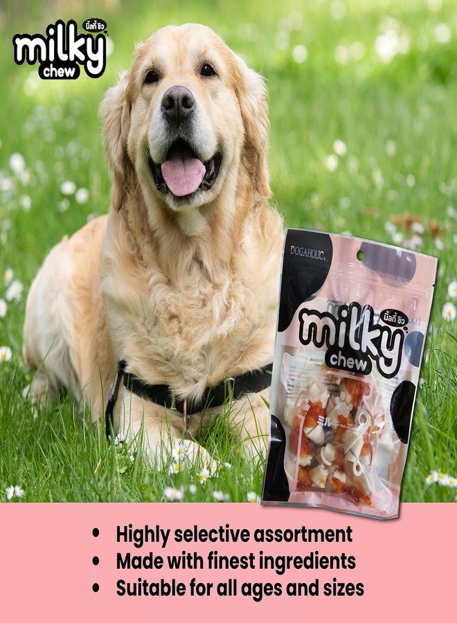 Rena Dogaholic Milky Chews Knotted Bone & Chicken Sticks Combo Pack | High-Protein Milk Dog Treats | Safe, Tasty Chew Snacks for All Breeds | Pack of 2 - Image 4