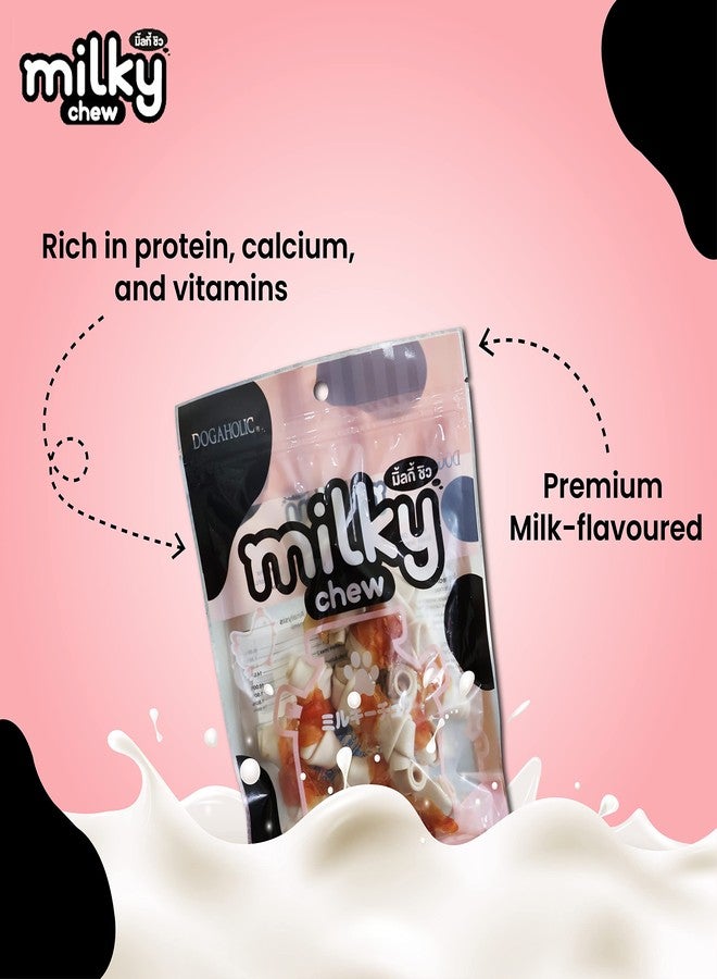 Rena Dogaholic Milky Chews Knotted Bone & Chicken Sticks Combo Pack | High-Protein Milk Dog Treats | Safe, Tasty Chew Snacks for All Breeds | Pack of 2 - Image 3