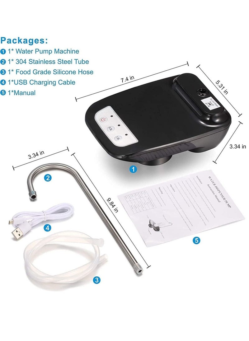 Rechargeable Pump Bottled Automatic Water Dispenser Black White 9.4x9x13.9cm  - Image 3