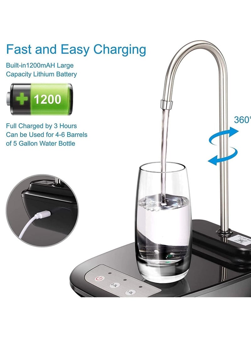 Rechargeable Pump Bottled Automatic Water Dispenser Black White 9.4x9x13.9cm  - Image 4