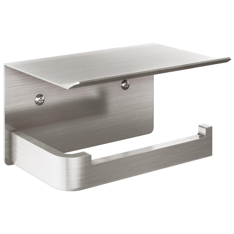 Gypie Toilet Paper Holder with Phone Shelf  Brushed Nickel Toilet Paper Holder Wall Mount  Rustproof Stainless Steel Bathroom Storage - Image 1