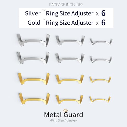 ELETIUO 12 Pack Filled Metal Ring Guard,Invisible Ring Size Adjuster Set for Loose Rings,Ring Guard,Ring Sizer,Fit for Men and Women Rings,Golden+Silver - Image 2