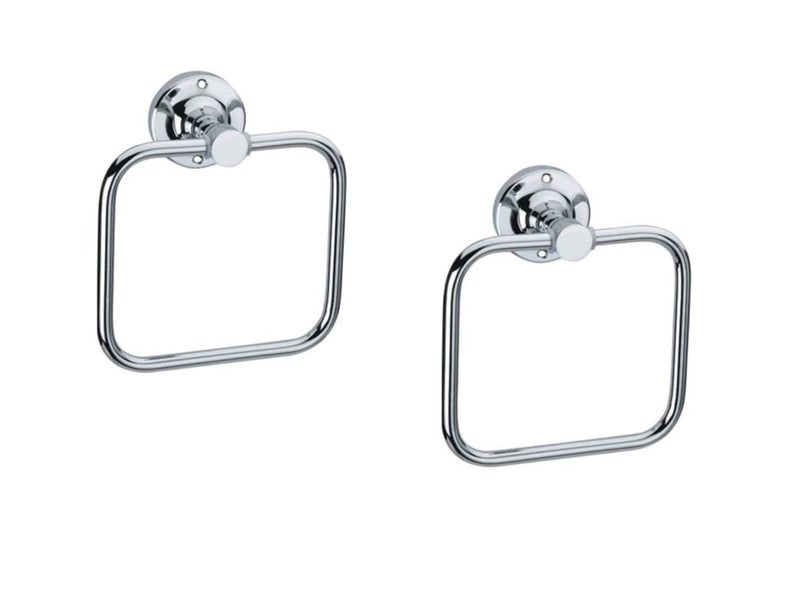 KC Stainless Steel Towel Ring for Bathroom/Wash Basin/Napkin-Towel Hanger/Bathroom Accessories Set of 2 (Square) - Image 1
