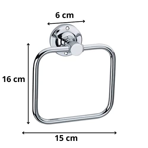 KC Stainless Steel Towel Ring for Bathroom/Wash Basin/Napkin-Towel Hanger/Bathroom Accessories Set of 2 (Square) - Image 3