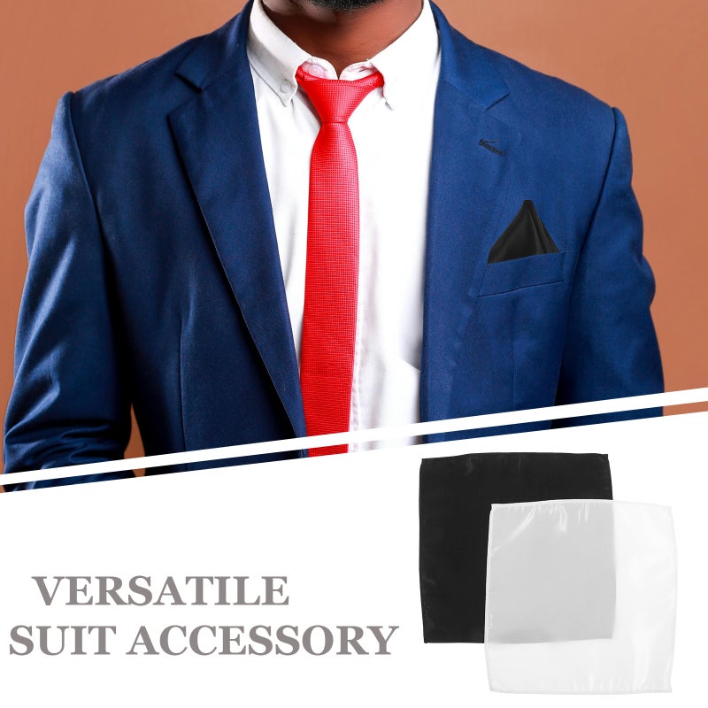 12pcs Men'S Pocket Squares: Suit Handkerchiefs For Men - & Black Pocket - Formal Accessories For Tuxedo - Decorative Handkerchiefs 9-Inch - Image 3