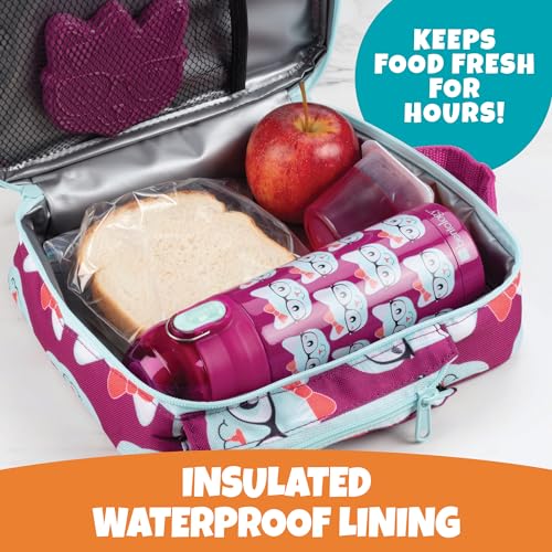 Bentology Insulated Lunchbox Kit w Reusable Stainless Steel Water Bottle & Freezer Hard Ice Pack- Kids Mini Cooler Thermal Tote, Easy to Clean Water-Resistant Bag- Back to School Work Picnic Essential - Image 2