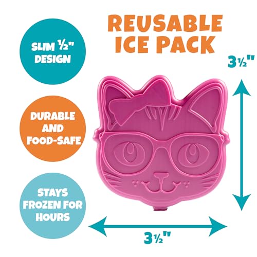 Bentology Insulated Lunchbox Kit w Reusable Stainless Steel Water Bottle & Freezer Hard Ice Pack- Kids Mini Cooler Thermal Tote, Easy to Clean Water-Resistant Bag- Back to School Work Picnic Essential - Image 4