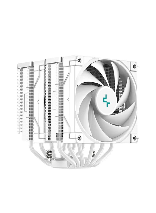 DEEPCOOL AK620 WH High-Performance CPU Cooler – Dual-Tower Heatsink with Six Copper Heat Pipes, Dense Fin Array & Dual 120mm FDB Fans for Maximum Cooling Efficiency & Silent Operation - Image 2