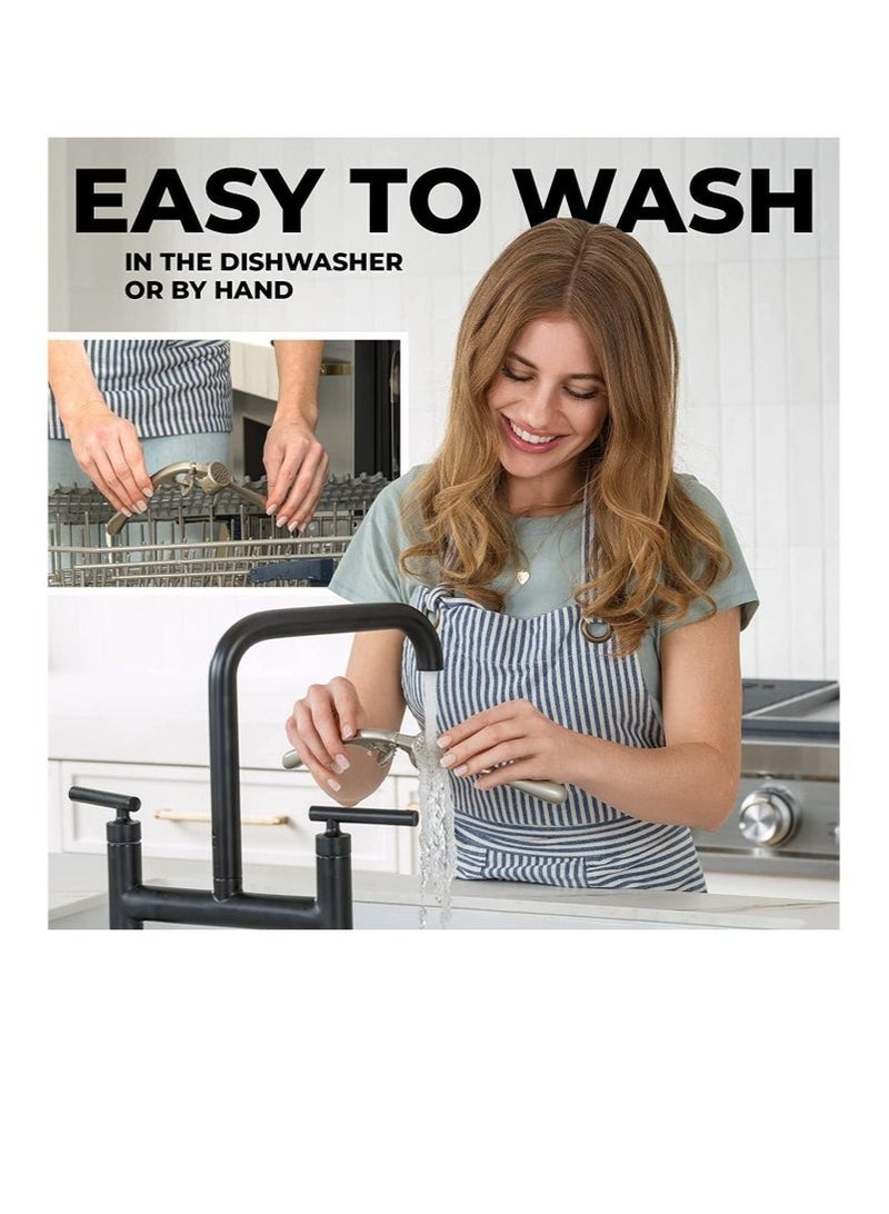 Kitchen Premium Garlic Press with Soft, Easy to Squeeze Handle Includes Silicone Garlic Peeler & Cleaning Brush 3 Piece Garlic Mincer Tool Sturdy Easy to Clean Garlic and Ginger Crusher - Image 5