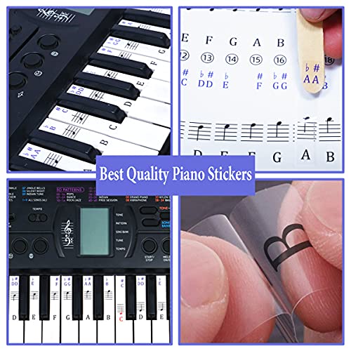 Palap Piano/Keyboard Stickers For Beginners For 49, 61, 76, 88 Key (Piano Stickers) Purple - Image 2