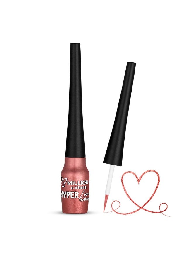 Million Colors Brick Red Colour Waterproof Liquid Eyeliner | Metallic Finish | Last Upto 12 Hours | Quick Drying, Smudge-Proof & Water-Resistant - 5 ML (BRICK RED 09) - Image 1