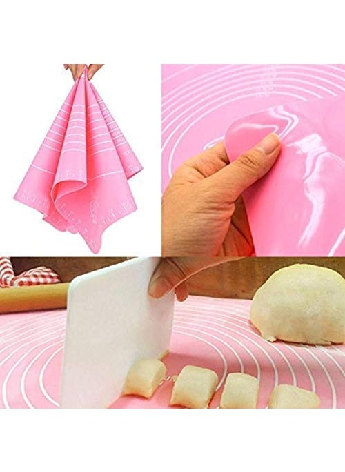 Gopinath Autolink Gopinath Autolink 1 Pc Reusable NonStick Kneading Dough Mat Bakery Measuring Mat Easy to Clean Silicone Mat Nonstick Silicone Mat  - Image 5