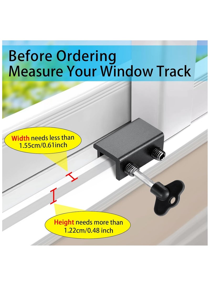 4 Sets Sliding Window Locks,Adjustable Window Locks With Key, Can Control The Window Partially Open Or Closed,Window Locks ​for Vertical & Horizontal Sliding Windows Doors,for Home and Office - Image 3