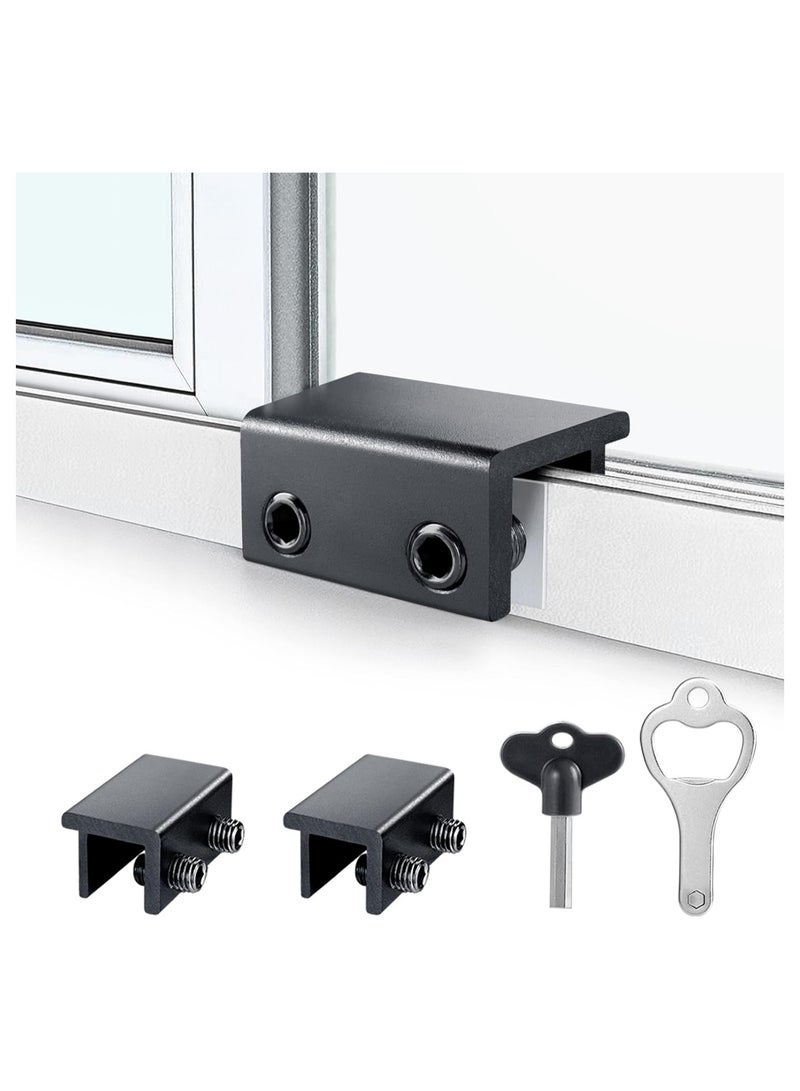 4 Sets Sliding Window Locks,Adjustable Window Locks With Key, Can Control The Window Partially Open Or Closed,Window Locks ​for Vertical & Horizontal Sliding Windows Doors,for Home and Office - Image 1