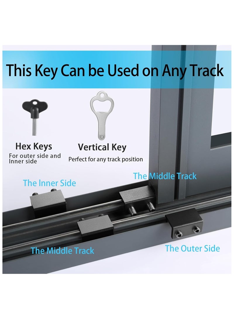 4 Sets Sliding Window Locks,Adjustable Window Locks With Key, Can Control The Window Partially Open Or Closed,Window Locks ​for Vertical & Horizontal Sliding Windows Doors,for Home and Office - Image 4