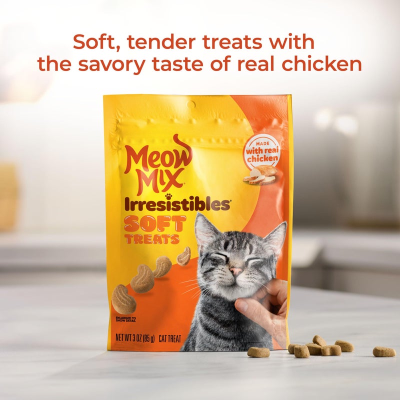 Meow Mix Irresistibles Soft Cat Treats, White Meat Chicken, 3 Ounce (Pack of 5) - Image 2