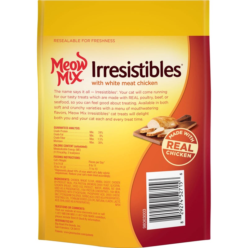 Meow Mix Irresistibles Soft Cat Treats, White Meat Chicken, 3 Ounce (Pack of 5) - Image 5