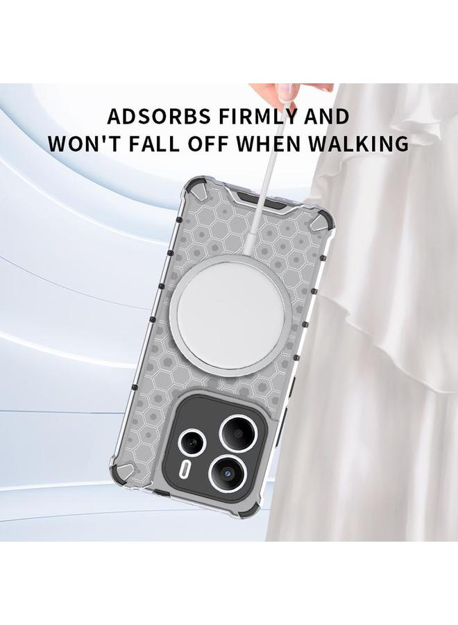 S-TOP Case For Redmi Note 14 5G Honeycomb Magnetic Ring Shockproof Phone Case - Image 4